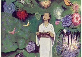 Aladin dans le jardin magique, illustration de Max Liebert (1912).