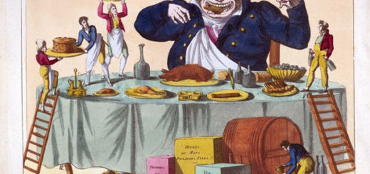 Gargantua, modèles des gastronomes modernes, estampe du XIXe siècle